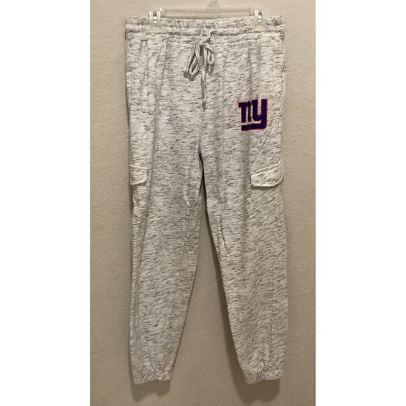 New York Giants Heather Gray Cargo Sweatpants With Logo - Picture 1 of 5